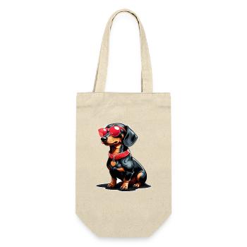 Cool dachshund with sunglasses - Gift Bag for Bottles - nature - Front