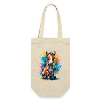 Poney arc-en-ciel dans une touche de couleur - Sac à bouteille - nature - Devant