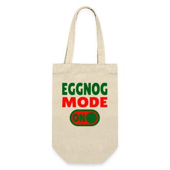 Eggnog Mode ON - lustige Weihnachtssprüche - Geschenkbeutel für Flaschen - Natur - Vorne