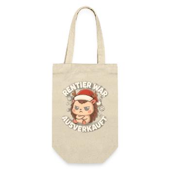 Weihnachten Spruch Humor Igel Lustig Rentier - Geschenkbeutel für Flaschen - Natur - Vorne