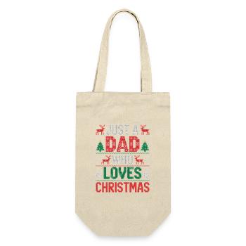 Only a dad loves Christmas - Gift Bag for Bottles - nature - Front