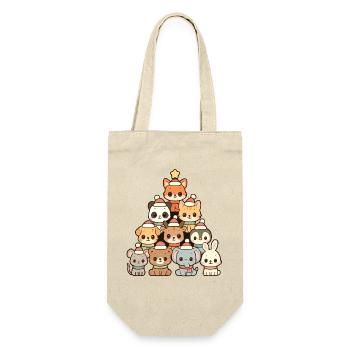Christmas Animals Pyramid – Sweet Xmas Animal Friends - Gift Bag for Bottles - nature - Front