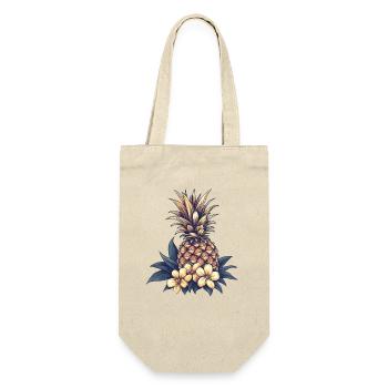 Tropische Ananasblüten Muster - Geschenkbeutel für Flaschen - Natur - Vorne