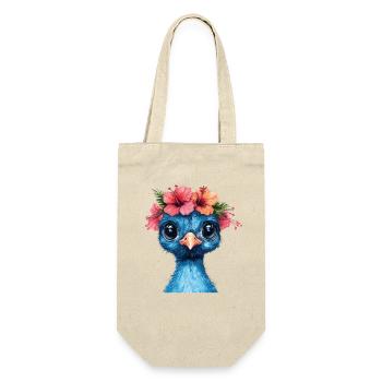 Oiseau bleu avec couronne d’hibiscus - Sac à bouteille - nature - Devant