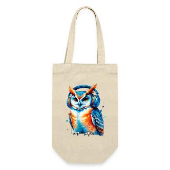 Headphones Owl in Play of Colors - Gift Bag for Bottles - nature - Front