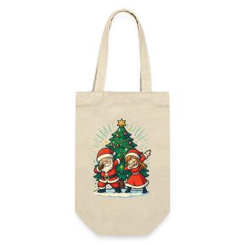 Dabbing Père Noël et Mère Noël Chemise Sapin de Noël - Sac à bouteille - nature - Devant