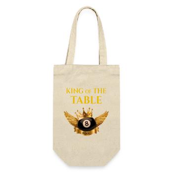 King of Pool – The Royal 8 Ball Design - Geschenkbeutel für Flaschen - Natur - Vorne