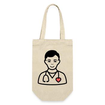 Friendly Doctor | Medicine with a heart - Gift Bag for Bottles - nature - Front