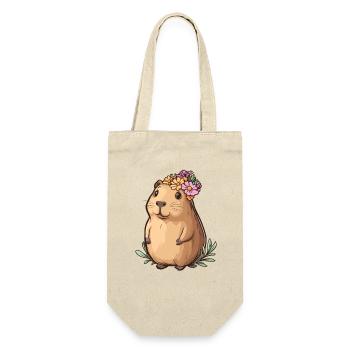 Kapibara with flower wreath - Gift Bag for Bottles - nature - Front