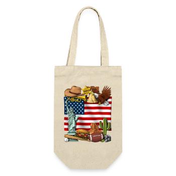 Flagge der USA - Geschenkbeutel für Flaschen - Natur - Vorne