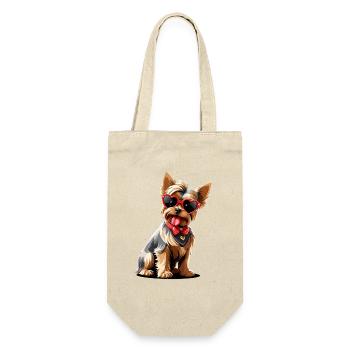 Yorkie with heart sunglasses - Gift Bag for Bottles - nature - Front