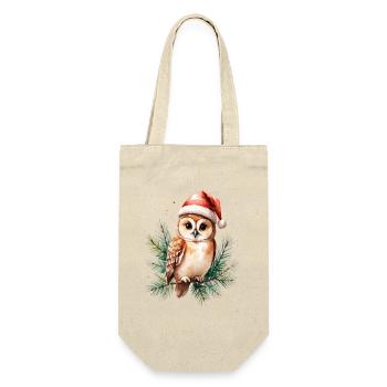 Hibou de Noël au chapeau de Père Noël - Sac à bouteille - nature - Devant