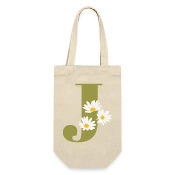 Lettre j vert marguerites - Sac à bouteille - nature - Devant