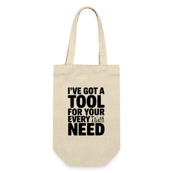 Ich habe ein Werkzeug für jeden Ihrer Bedürfnisse - Geschenkbeutel für Flaschen - Natur - Vorne