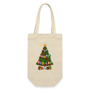 Rainbow Guitar Christmas Tree, Music Lover  - Gift Bag for Bottles - nature - Front