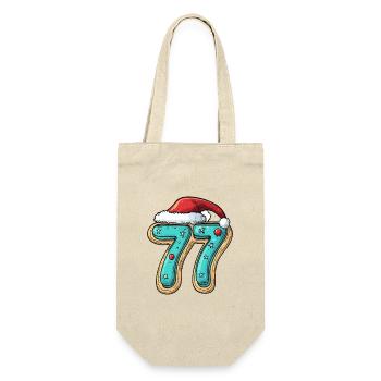 77 Number Cookie Christmas - Gift Bag for Bottles - nature - Front