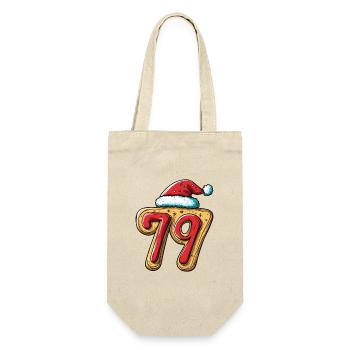 79 Zahl Keks Weihnachten - Geschenkbeutel für Flaschen - Natur - Vorne