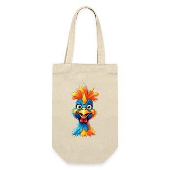 Colorful Feather Rooster Cartoon - Gift Bag for Bottles - nature - Front