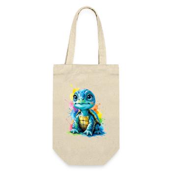 Bunte Schildkröte mit Farbspritzern - Geschenkbeutel für Flaschen - Natur - Vorne
