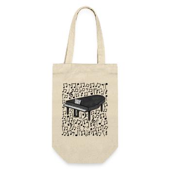 Grand Piano Musical Notes Pianist Music Teacher - Gift Bag for Bottles - nature - Front