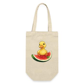 Entspanntes Sommerdesign mit Wassermelone Frucht - Geschenkbeutel für Flaschen - Natur - Vorne