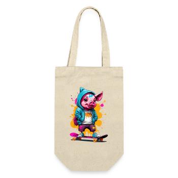 Pig Skate Streetwear Splash - Gift Bag for Bottles - nature - Front