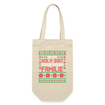Weihnachtsmann Weihnachtszeit Weihnachts - Geschenkbeutel für Flaschen - Natur - Vorne