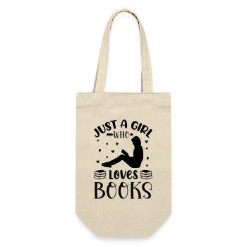 Just a girl who loves books - Geschenkbeutel für Flaschen - Natur - Vorne