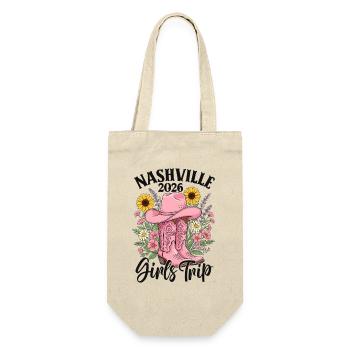 Girls Trip Nashville 2026 - Geschenkbeutel für Flaschen - Natur - Vorne