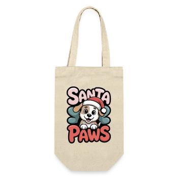 Santa Paws – Niedlicher Weihnachtshund, Geschenk - Geschenkbeutel für Flaschen - Natur - Vorne