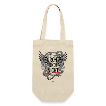 FÜRCHTE DICH NICHT Bibel Spruch Engel Flügel - Geschenkbeutel für Flaschen - Natur - Vorne