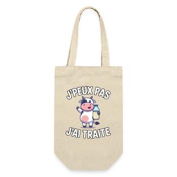 J’peux Pas J’ai Traite – Humour Agriculteur - Sac à bouteille - nature - Devant