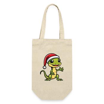 Lizard Christmas Gecko - Gift Bag for Bottles - nature - Front