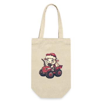 Sheep Tractor Farmer - Gift Bag for Bottles - nature - Front