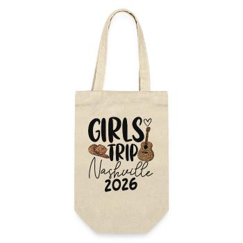 Girls Trip Nashville 2026 - Geschenkbeutel für Flaschen - Natur - Vorne