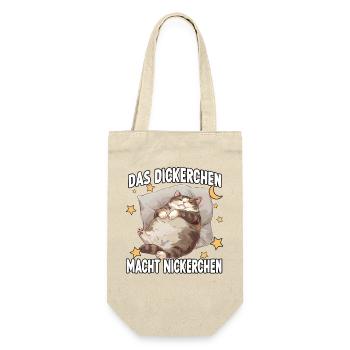 Cozy Geschenkidee Nachthemd Chonk Katzen Faulenzer - Geschenkbeutel für Flaschen - Natur - Vorne