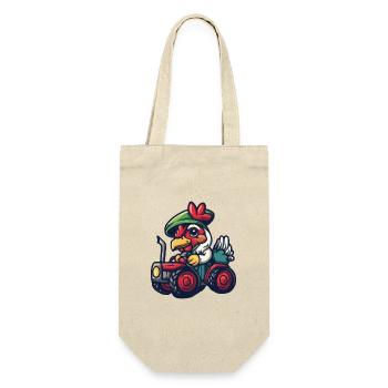 Rooster Tractor Farmer - Gift Bag for Bottles - nature - Front