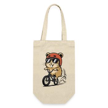 Cycliste hamster avec casque et lunettes de soleil - Sac à bouteille - nature - Devant