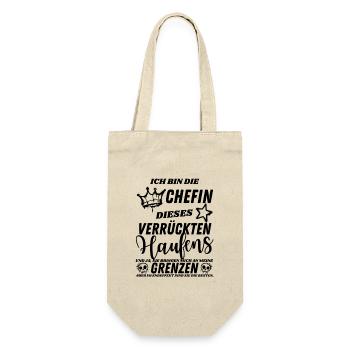 Lustiges Chefin Motiv – Chaos und Grenzen - Geschenkbeutel für Flaschen - Natur - Vorne