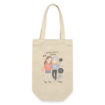 Stylish girlfriends illustration pastel look - Gift Bag for Bottles - nature - Front