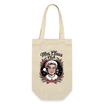 Mrs Claus Club, Weihnachtsfrau Shirt, 2025 - Geschenkbeutel für Flaschen - Natur - Vorne