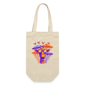 Fantasy giraffe with rainbow glasses - Gift Bag for Bottles - nature - Front