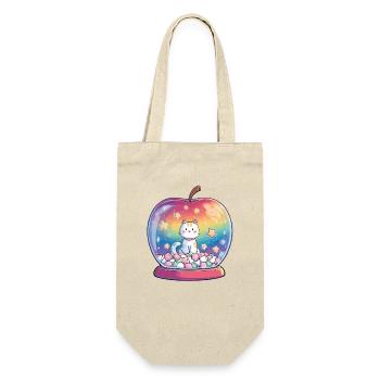 Katzenball Regenbogen - Geschenkbeutel für Flaschen - Natur - Vorne