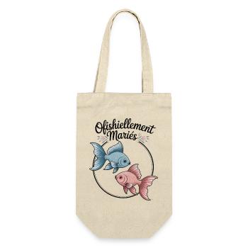 Ofishiellement Married Humor Peach Wedding Couple - Gift Bag for Bottles - nature - Front