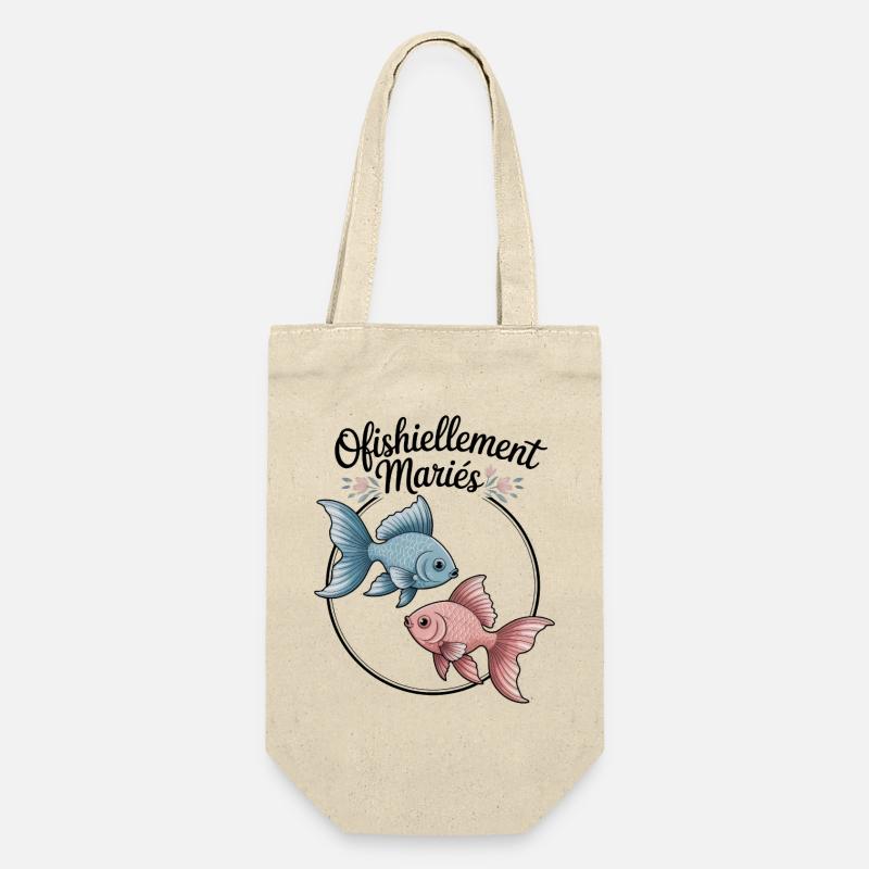 Ofishiellement Ehe-Humor-Pfirsich-Hochzeitspaar - Geschenkbeutel für Flaschen - Natur