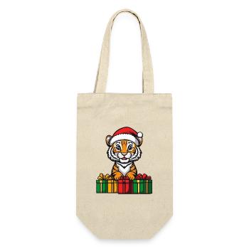 Tiger Weihnachten Geschenke - Geschenkbeutel für Flaschen - Natur - Vorne