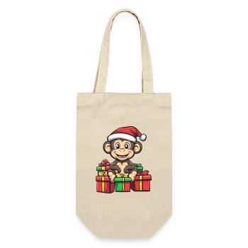 Monkey Christmas Gifts - Gift Bag for Bottles - nature - Front