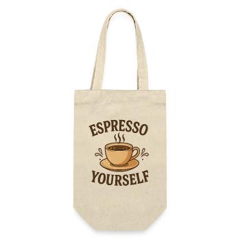 Espresso Yourself Coffee Design - Geschenkbeutel für Flaschen - Natur - Vorne