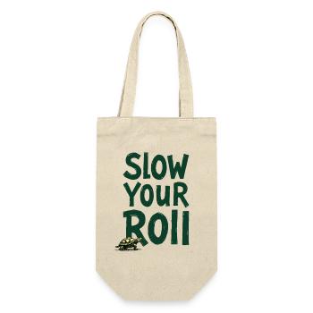 Slow Your Roll Schildkröte Spruch - Geschenkbeutel für Flaschen - Natur - Vorne