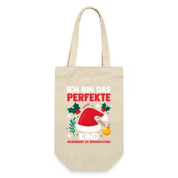 Weihnachtsmann Weihnachtszeit Weihnachts - Geschenkbeutel für Flaschen - Natur - Vorne